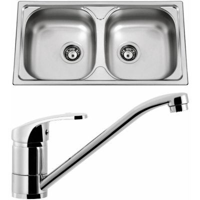 Set Sinks N85 Okio 780 DUO V 0,5 mm, matný + Pronto Chrom - lesklý – Sleviste.cz
