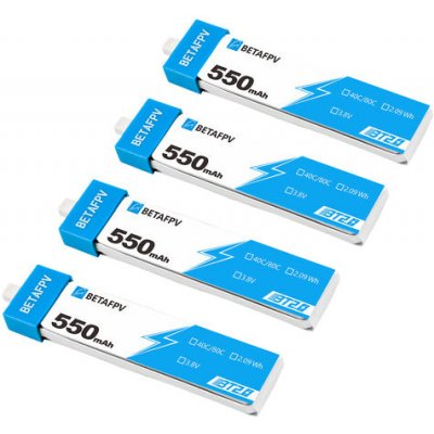 BETAFPV Battery LiHv 1S 3.8V 550mAh 40C BT2.0 4pcs – Sleviste.cz