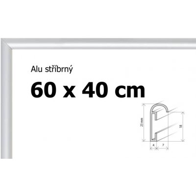 BFHM Hliníkový rám 60x40cm stříbrný – Zboží Dáma