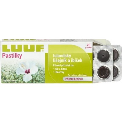 LUUF pastilky Islandský lišejník a ibišek 20 pastilek – Sleviste.cz