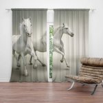 Sablio Závěs Dva bílí koně: 2ks 140x250cm – Hledejceny.cz