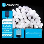 Aigostar LED Solární dekorační řetěz 50xLED 8 funkcí 12m IP65 studená bílá | AI0427 – Hledejceny.cz