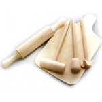 Teddies kuchyňské nádobí prkénko váleček palička dřevo v krabici 40x30x4,5cm – Zboží Mobilmania