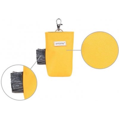 Amiplay Samba pouzdro na sáčky na trus žluté 6 x 2 x 11 cm