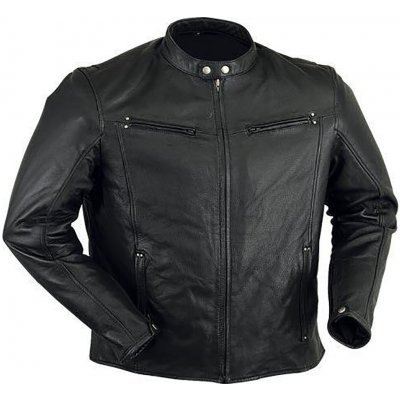 Genuine bunda pánská kožená 002 moto biker černá – Zboží Mobilmania