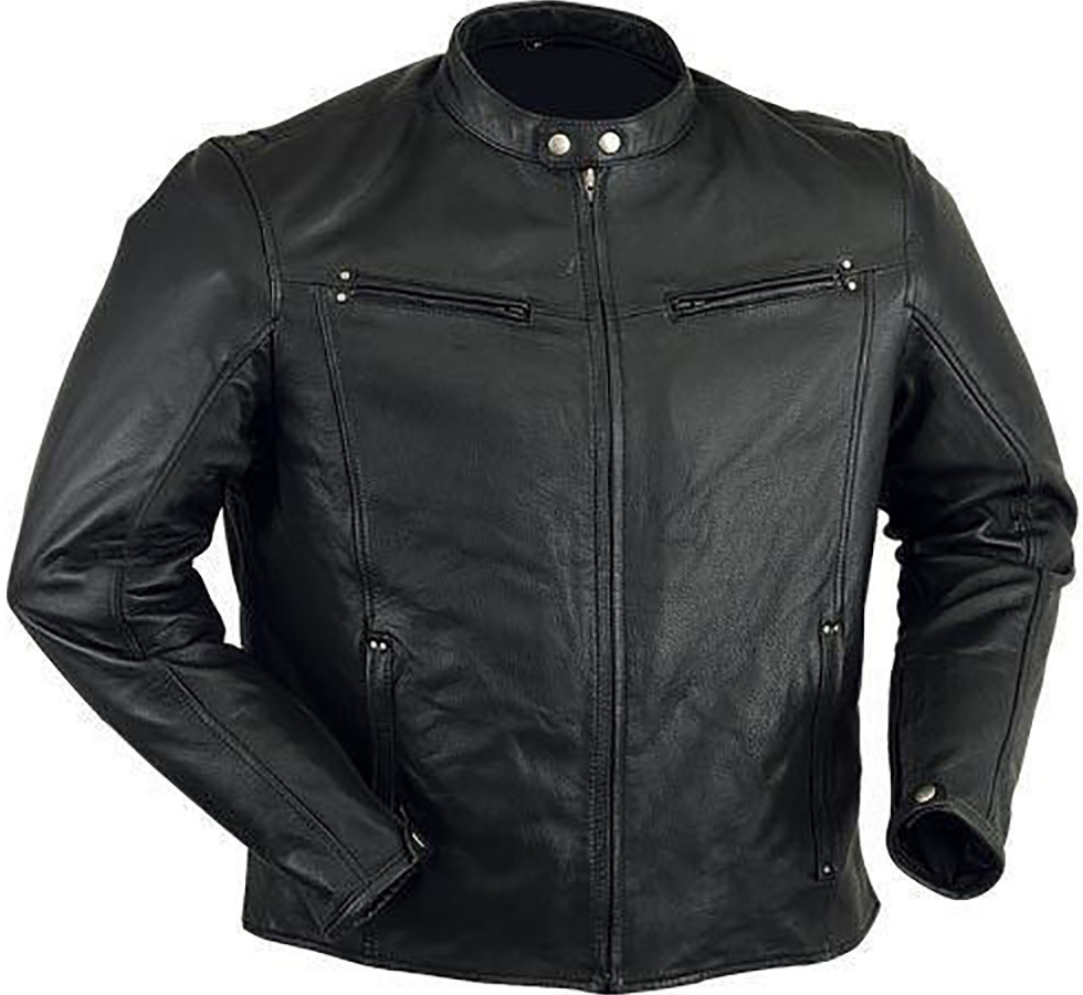 Genuine bunda pánská kožená 002 moto biker černá
