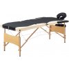 Masážní stůl a židle Vidaxl Skládací masážní stůl 3 zóny dřevěný černý a béžový