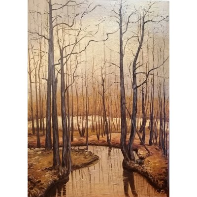 Soňa Palečková, Zlatý potok, olejové barvy, 50 x 70 cm – Zboží Mobilmania
