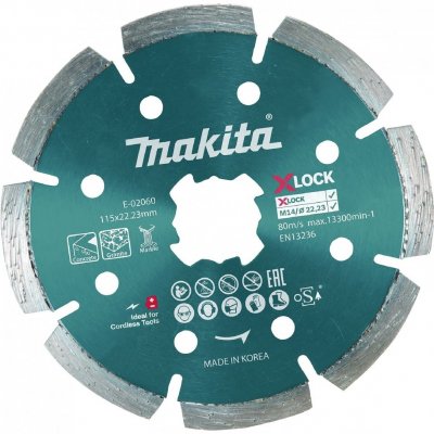 Diamantový kotouč na beton pro úhlové brusky se systémem X-LOCK Makita - 115mm (E-02060) – Zboží Mobilmania