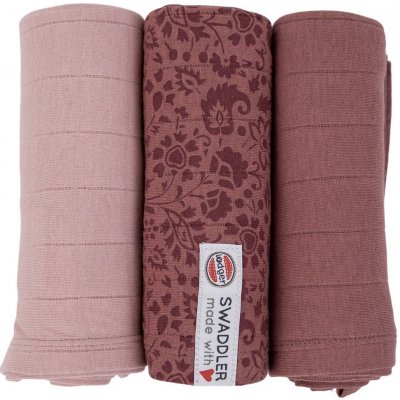 Lodger Swaddler Flower Tribe 70 x 70 cm Rosewood 3 ks