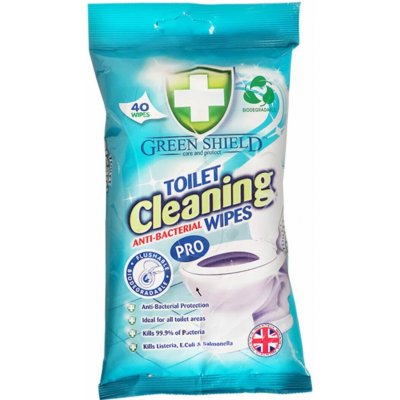 Green Shield WC a Smalt antibakteriální čisticí vlhčené ubrousky 40 ks – Sleviste.cz