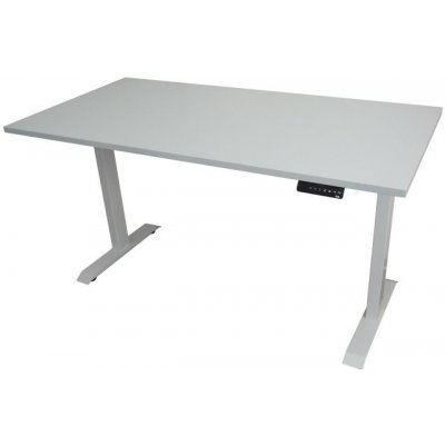 ZLKL Polohovací stůl dvoumotorový bílá podnož / šedá deska P00044-2 – Zbozi.Blesk.cz