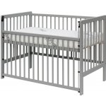 Scarlett Dětská postýlka DOMINIK borovice stahovací bočnice 120 x 60 cm šedá – Hledejceny.cz