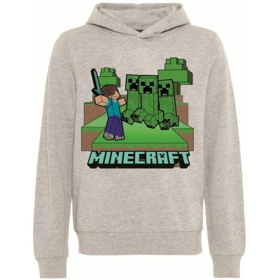 minecraft mikina šedá