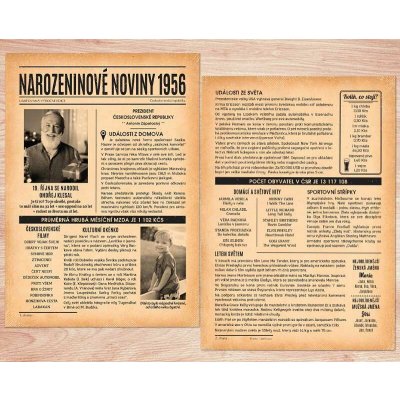 Narozeninové noviny 1956 – dvoustranné nebo jednostranné – Hledejceny.cz