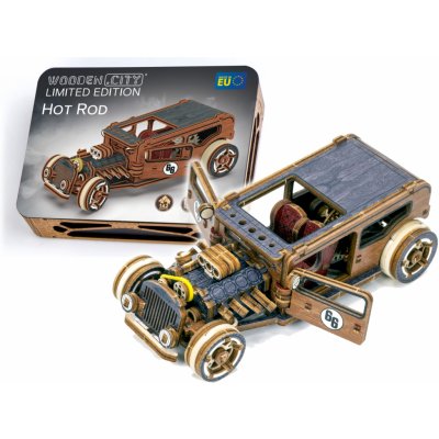 WOODEN CITY 3D puzzle Automobil Hot Rod Limitovaná edice 142 ks – Hledejceny.cz