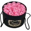 Květina Medvídárek box z mýdlových růží růžový