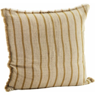 Madam Stoltz Lněný Sand Mustard hnědá barva 60 x 60 cm – Zboží Mobilmania