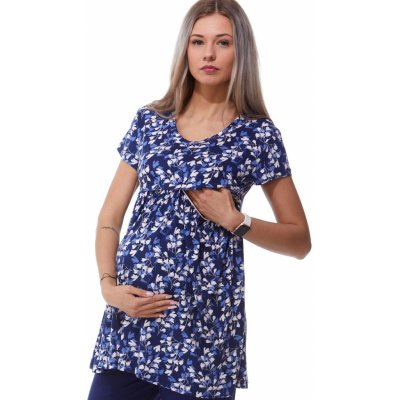 Luxusní těhotenské a kojící pyžamo 1D0984 modrá