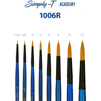 Štětec Simply-T Academy 1006R - kulatý, krátká rukojeť Velikost štětce: 10/0 – Zboží Dáma