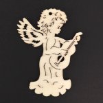 AMADEA Dřevěná ozdoba anděl s kytarou 9 cm – Hledejceny.cz