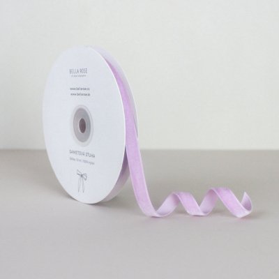 Bella Rose Sametová stuha 1 cm – Lavender (10 m), fialová barva, textil – Zboží Mobilmania