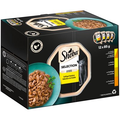 Sheba Selection in Sauce variace kuřecí a krůtí, kuřecí, drůbeží, krůtí 48 x 85 g – Sleviste.cz