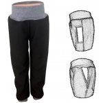 Dětské softshellové kalhoty s kapsami s fleecem černé se šedým nápletem – Sleviste.cz