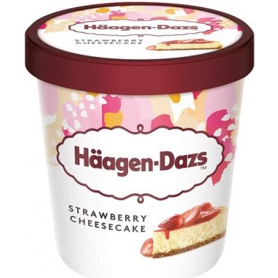 Häagen-Dazs Smetanová zmrzlina s jahodovou polevou, kousky sušenek a měkkým sýrem 460ml – Zboží Mobilmania