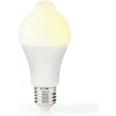NEDIS LED žárovka E27/ A60/ 8,5 W/ 220 V/ 806 lm/ 3000 K/ teplá bílá/ detekce pohybu/ matná – Hledejceny.cz