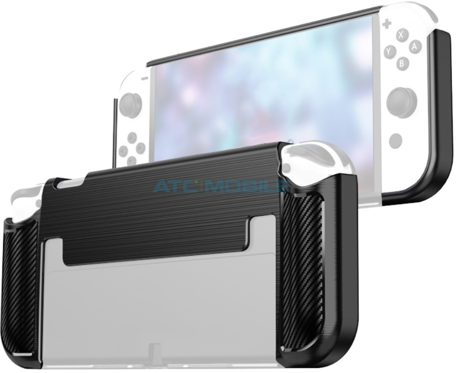 Pouzdro Shockproof Carbon Fiber Nintendo Switch OLED černé