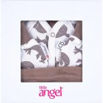 Little Angel Novorozenecká sada BIO smyk Outlast bílá hnědý tuleň oříšková – Zboží Dáma