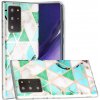 Pouzdro a kryt na mobilní telefon Samsung PROTEMIO 23850 ART TPU obal Samsung Galaxy Note 20 Ultra GREEN WHITE MARBLE