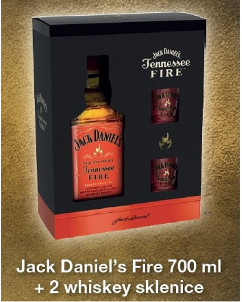 Jack Daniel\'s Fire 35% 0,7 l (dárkové balení 2 sklenice)