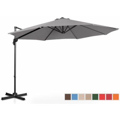 Uniprodo Boční slunečník UNI UMBRELLA 2R300DG N 300 cm tmavě šedý – Zboží Mobilmania