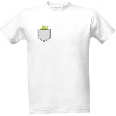 Tričko s potiskem Náprsní kapsa Android pánské Bílá