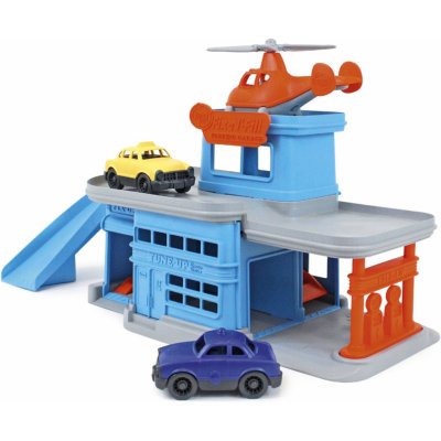 Green Toys Patrová garáž modrá s příslušenstvím – Zboží Mobilmania
