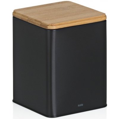 Kela KL-17888 Dóza na potraviny Kiril kovová černá 11,5 x 11,5 x 14,5 cm 1,4 l – Zboží Mobilmania