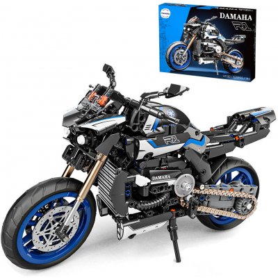 Mamido Technická stavebnice motorka Damaha 1:8 820 dílů modrá MT1614 – Zboží Mobilmania