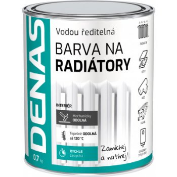 Denas Radiator barva na radiátory, rychleschnoucí, vodou ředitelná, 0100 bílá, 700 g