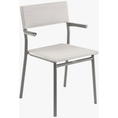 Lafuma MOBILIER židle ORON s opěrkami BatylineDUO barva rámu: šedá Titane barva tkaniny: šedá Obsidian – Zboží Mobilmania