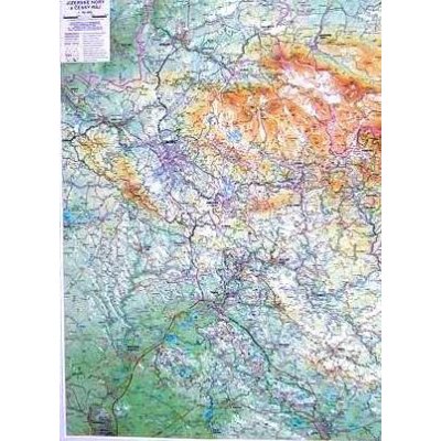 Jizerské hory, Český ráj - reliéfní nástěnná mapa - 1:66 000 – Zboží Mobilmania