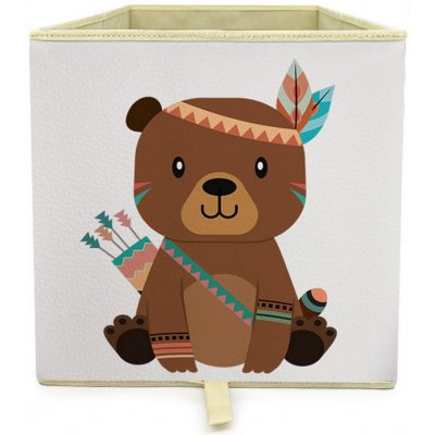 Dream Creations Látkový box medvěd indián 33 x 33 x 37 cm – Zboží Mobilmania