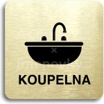 ACCEPT Piktogram koupelna - zlatá tabulka - černý tisk bez rámečku – Zboží Mobilmania