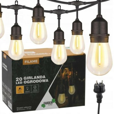 Pro-Tech shop Zahradní girlanda 230V teplá bílá s úchyty 20m 62472 – Hledejceny.cz