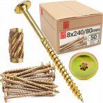 Tesařský vrut Lun Fix 8 mm x 240 mm talířová hlava TORX 50 ks – Hledejceny.cz