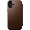 Pouzdro a kryt na mobilní telefon Apple Nomad Modern Leather Folio - brown - ochranný kryt s MagSafe pro iPhone 16 Plus, hnědý NM01681885