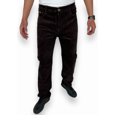 Harpia pánské manšestrové kalhoty hnědé barvy Hnědá