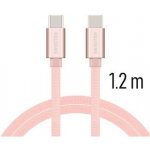 Swissten 71527205 USB-C na USB-C, USB 2.0, zástrčka C - zástrčka C, opletený, 1,2m, růžovo-zlatý – Hledejceny.cz