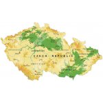 Magnetická mapa České republiky, geografická, barevná (samolepící feretická fólie) 103 x 66 cm – Zboží Mobilmania